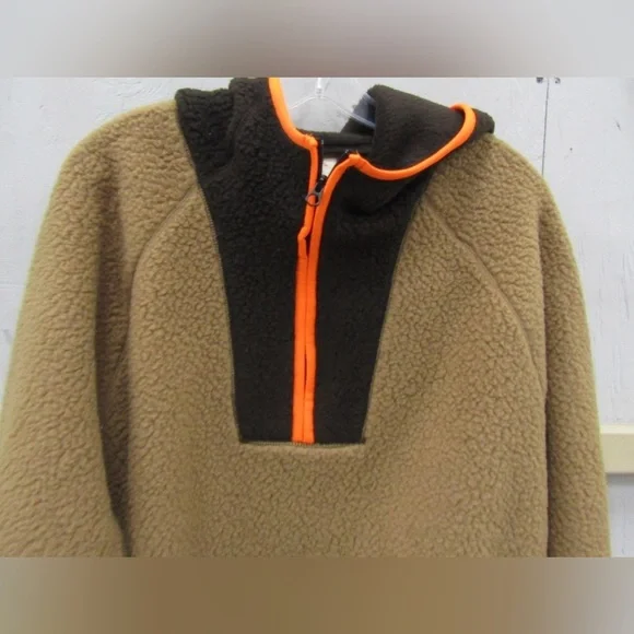 Champion+Todd Snyder Fleece Hoodie Size XL Brown/Orange Half Zip Pullover - Picture 4 of 8
